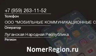 Кто звонил с 9592631152 - регион и оператор